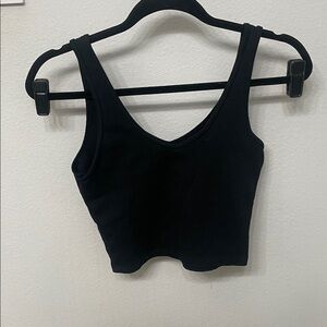 Hollister Black Ribbed Crop Top